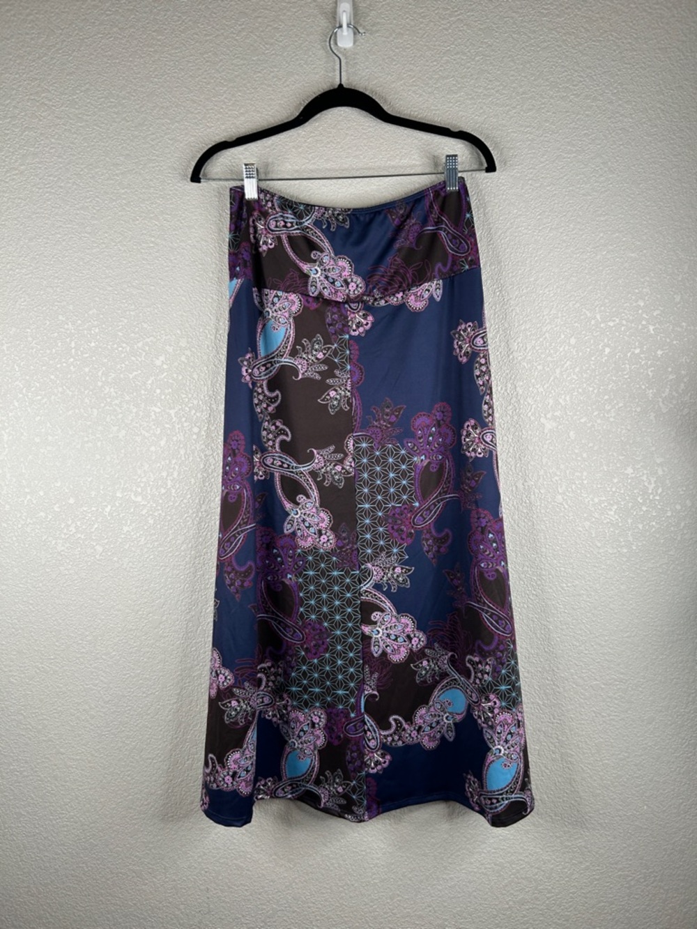 24Seven Purple Blue Floral Y2K 90's Classic Maxi Skirt Size Medium New with tags - Picture 5 of 7